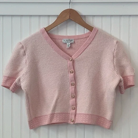 St John Sport Cropped Cardigan Sweater - Picture 1 of 11